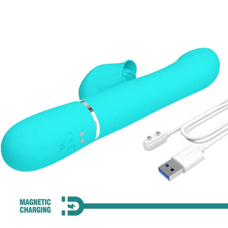 Pretty Love Rabbit Vibrator Pearls Aqua Green