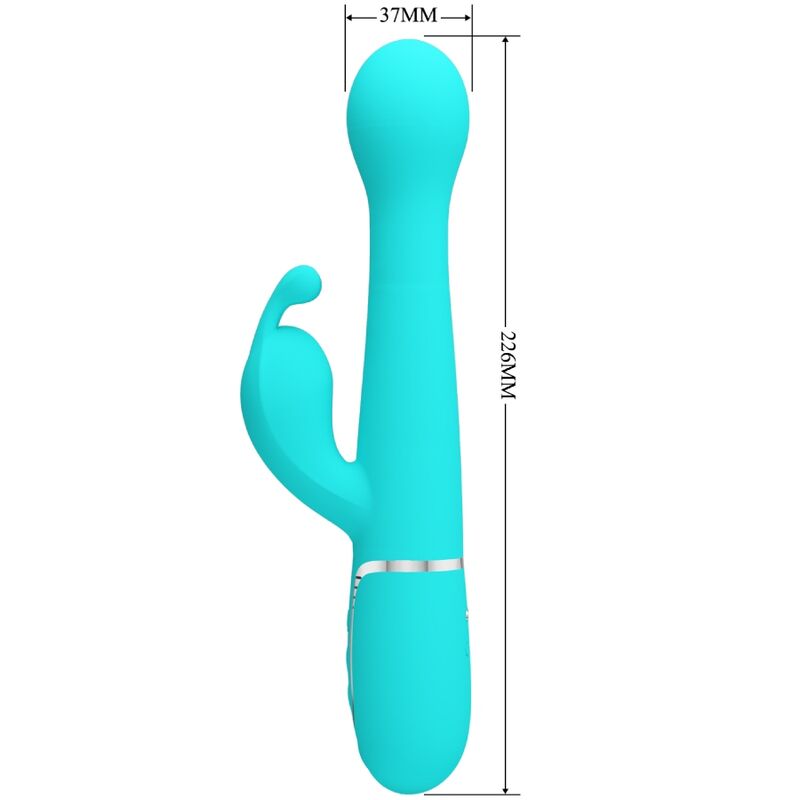 Pretty Love Dejon Rabbit Vibrator 3 en 1 Multifunction Aqua Green