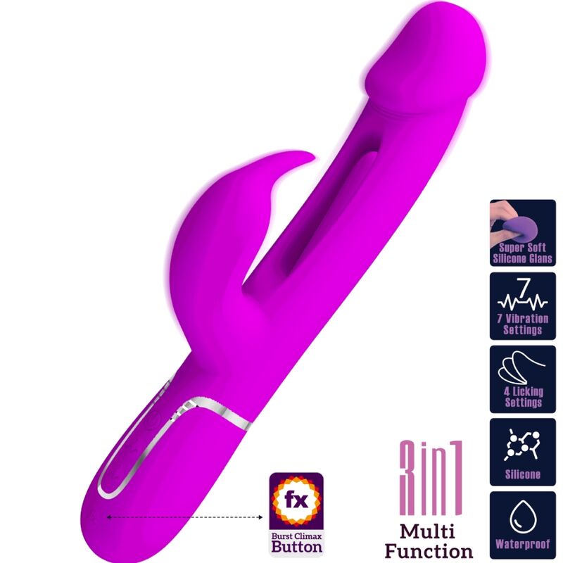 Pretty Love Kampas Rabbit 3 en 1 - Vibrador Multifunción Fucsia