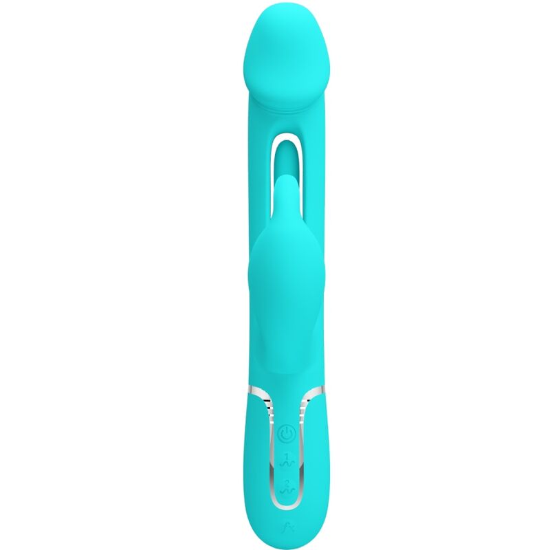Pretty Love Kampas Rabbit 3 en 1 - Vibrador Multifunción Aqua Green