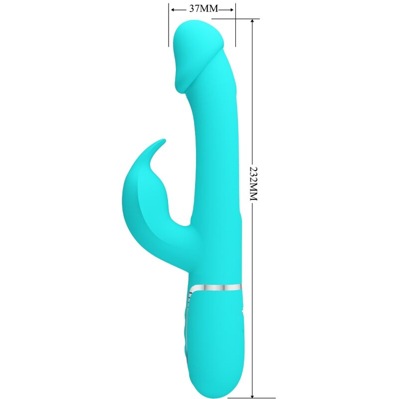 Pretty Love Kampas Rabbit 3 en 1 - Vibrador Multifunción Aqua Green