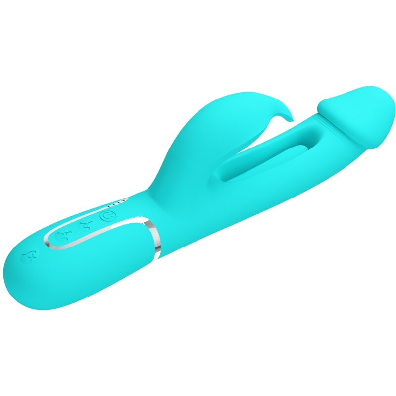 Pretty Love Kampas Rabbit 3 en 1 - Vibrador Multifunción Aqua Green