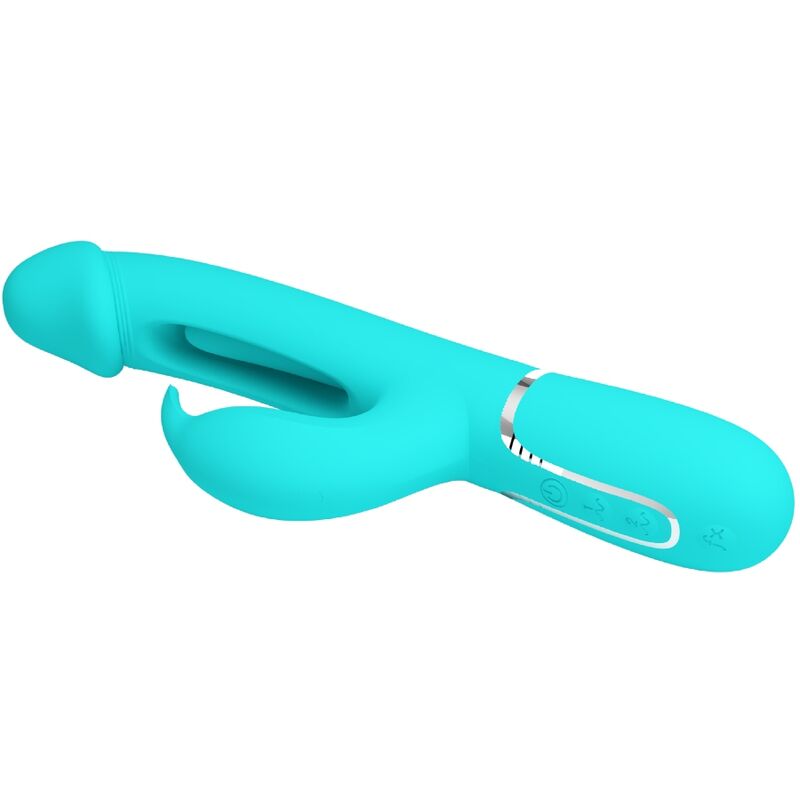 Pretty Love Kampas Rabbit 3 en 1 - Vibrador Multifunción Aqua Green