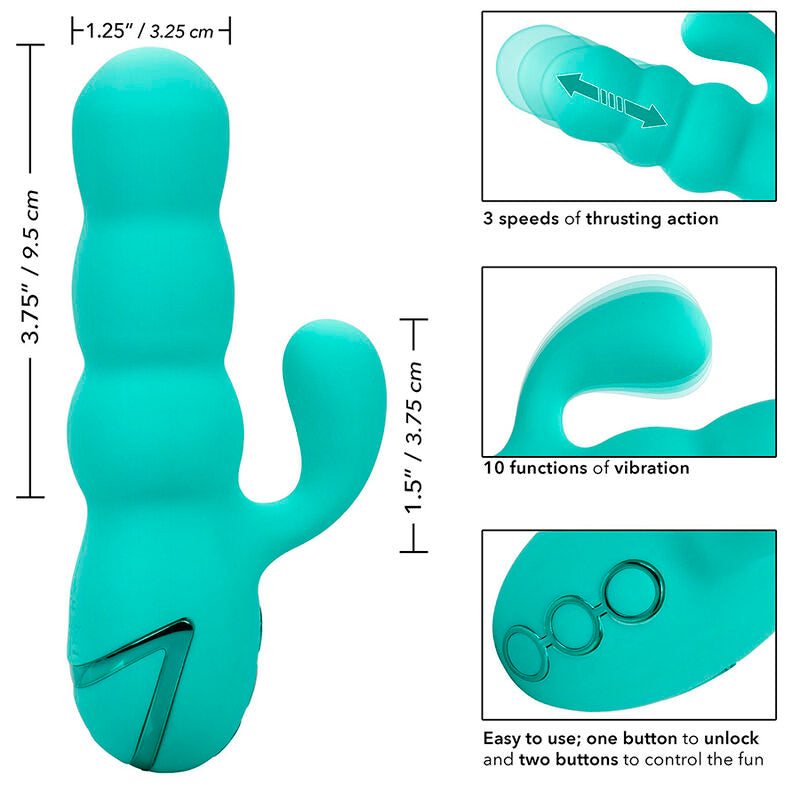 California Dreaming Del Mar Diva Vibrator Rabbit Aqua Green