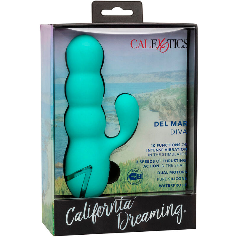 California Dreaming Del Mar Diva Vibrator Rabbit Aqua Green