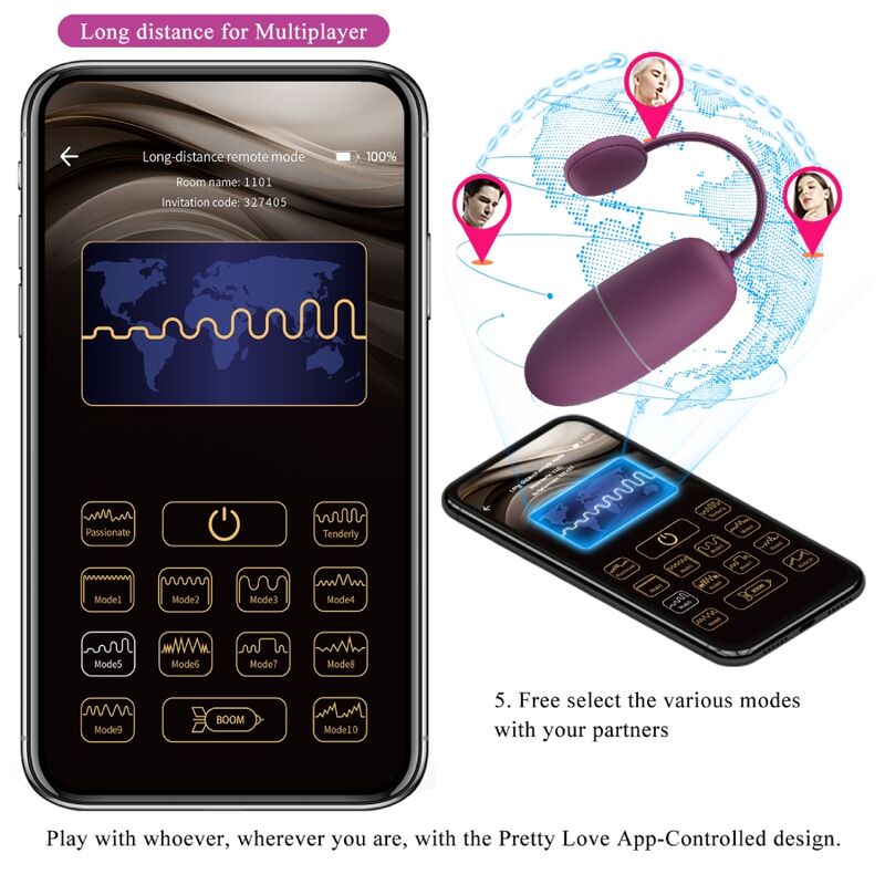 Pretty Love Nymph - Huevo Vibrador Control por App Lila