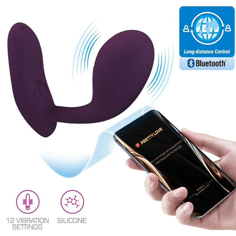 Pretty Love Baird G-Spot 12 Vibraciones Recargable Lila con App