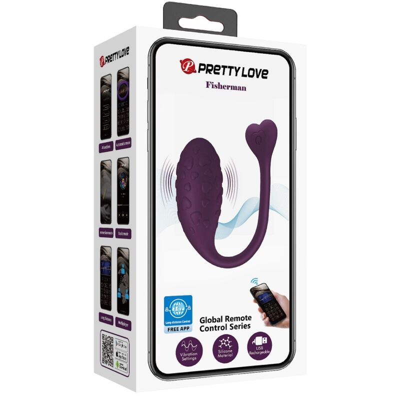 Pretty Love Fisherman App Controlled Vibrating Egg Lila