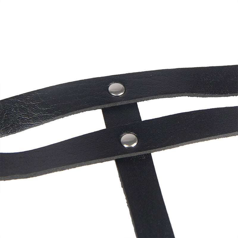 Cinturón de Cuero con Cadenas y Anillos Subblime Fetish Negro