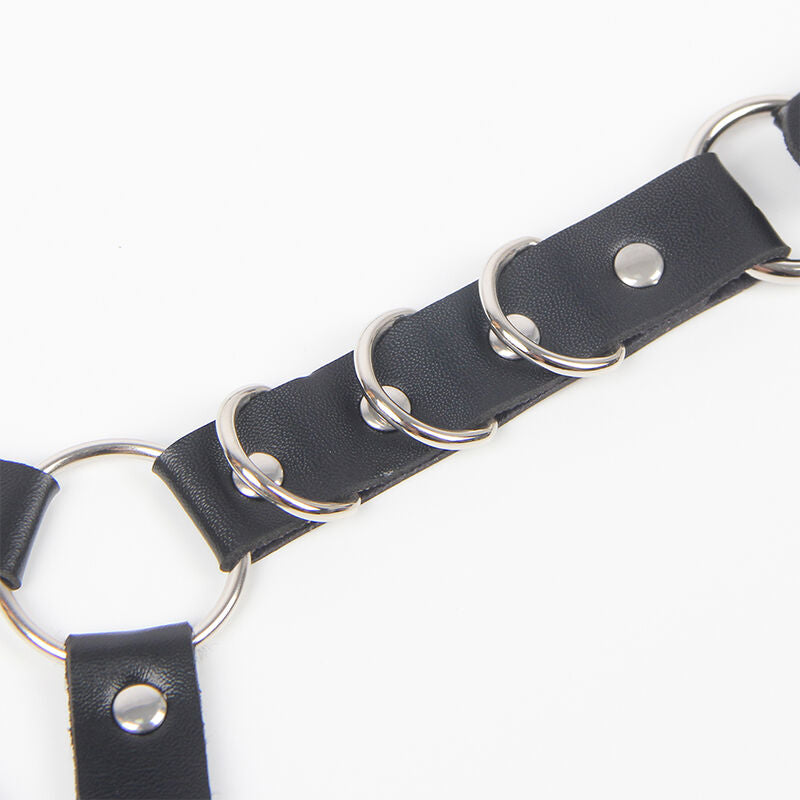 Subblime Belt and Garter Harness with Rings and Chain Detail - One Size