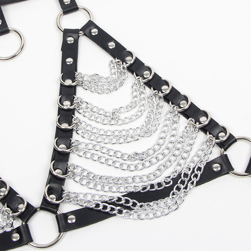 Subblime Harness Bra con Collar y Cadenas - Diseño Fetish
