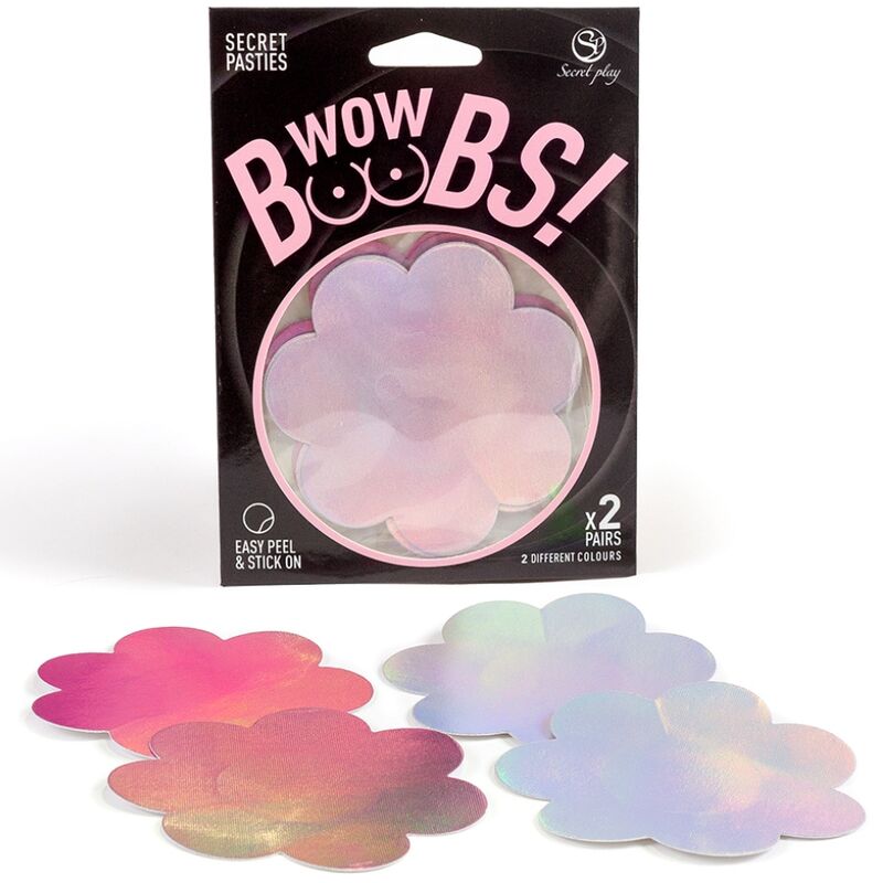 Secret Play WOW BOOBS! Adhesivos Florales para Pecho - 2 Pares Reutilizables