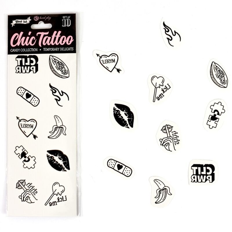 Set de 10 Tatuajes Temporales Candy Collection - Secret Play