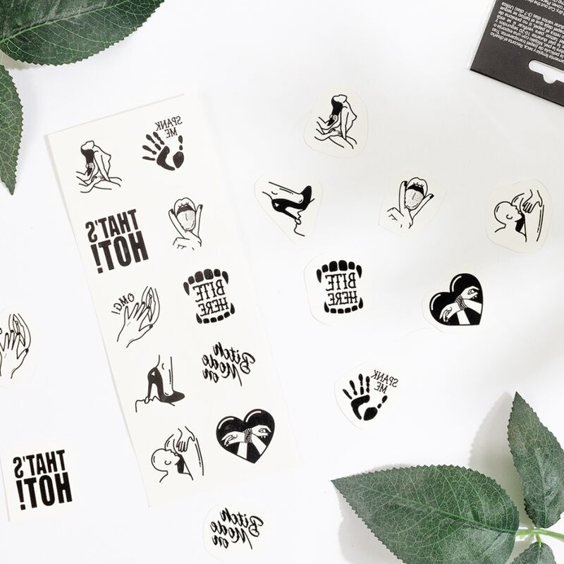 Set de 10 Tatuajes Temporales Kinky Collection - Secret Play