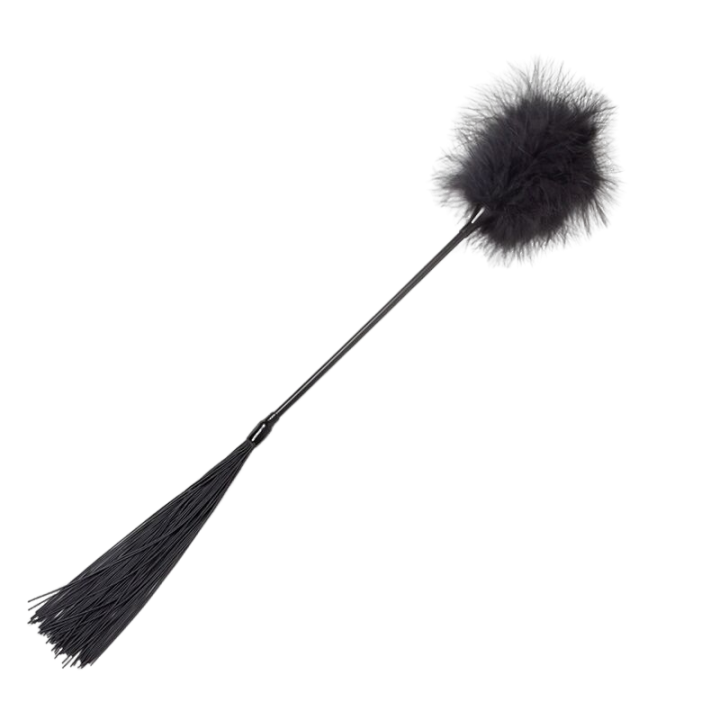 Secret Play Duster Negro + Black Whip - Set SM & Bondage
