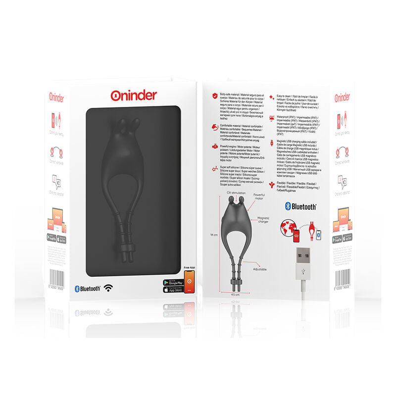 Anillo Vibrador Recargable Oninder Pampa con Estimulador de Clítoris y App