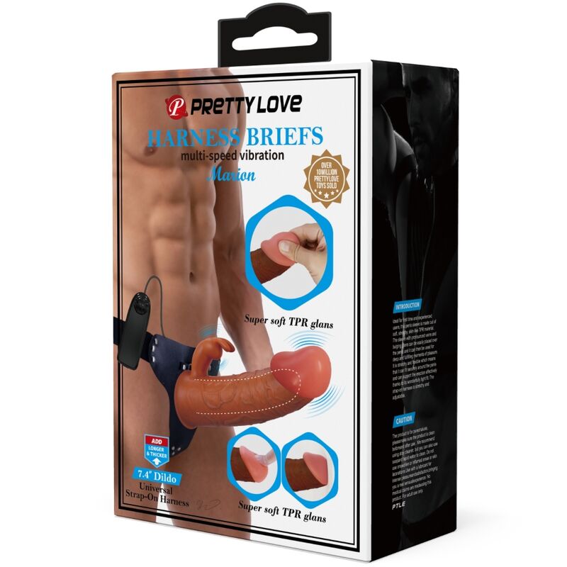 Pretty Love Marion - Arnés Universal con Dildo Vibrador 19 cm