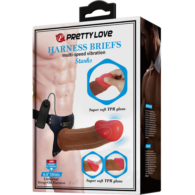 Pretty Love Starks Harness Briefs - Vibrador Multivelocidad 17,5 cm