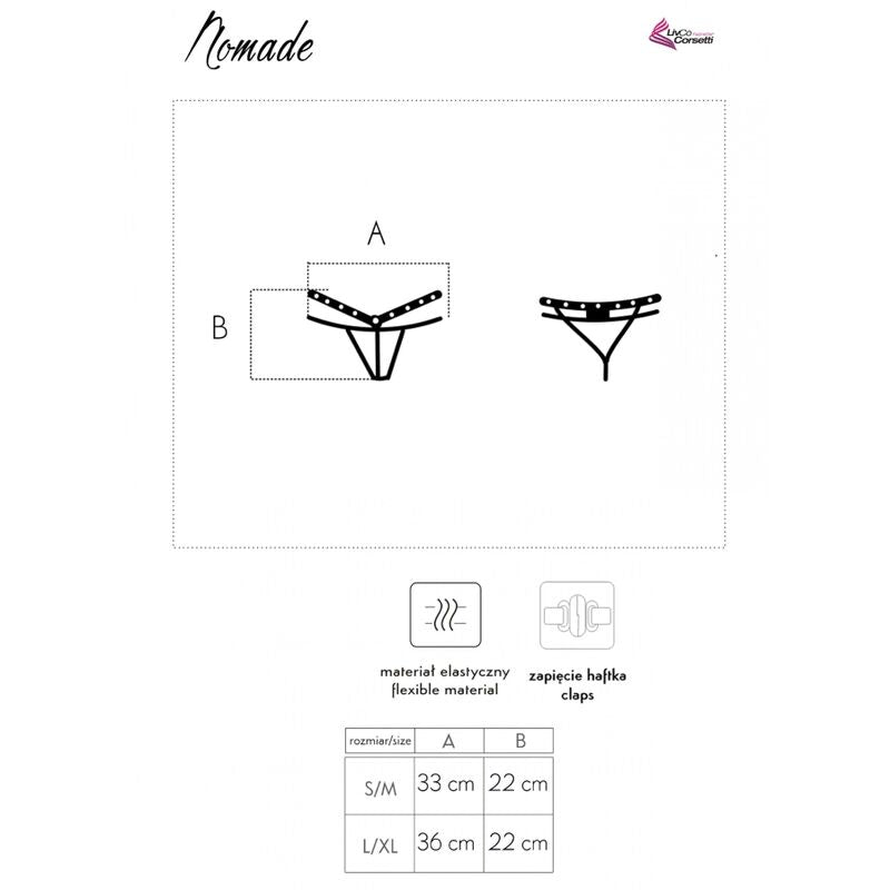 Livco Corsetti Fashion Nomade Thong Crotchless Black