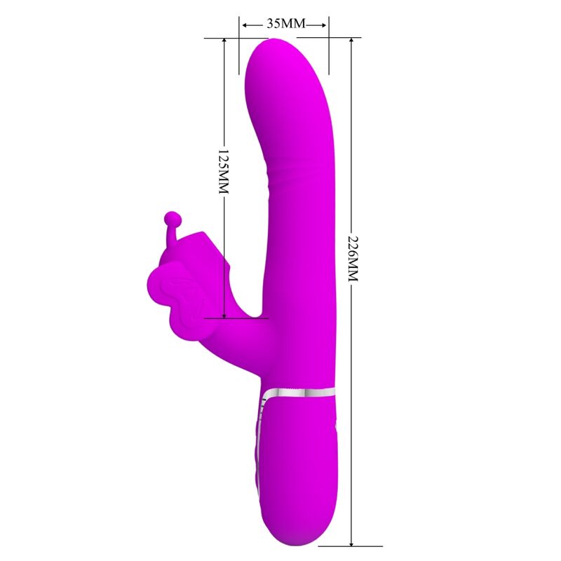 Pretty Love Multifunction Rabbit Vibrator 4 en 1 Butterfly Fuchsia