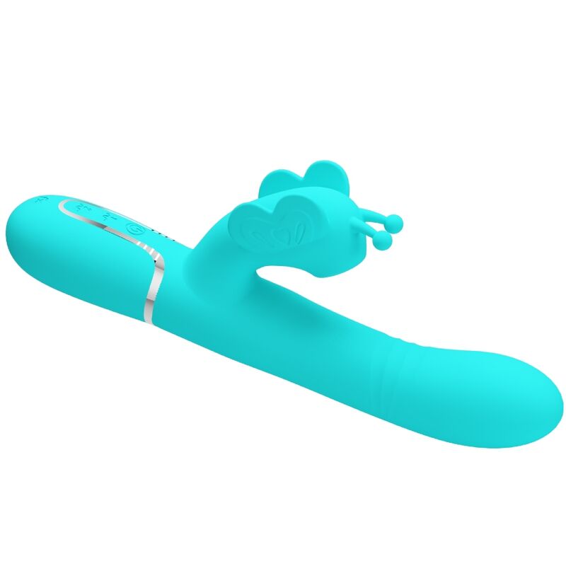 Pretty Love Multifunction Rabbit Vibrator 4 en 1 Butterfly Aqua Green