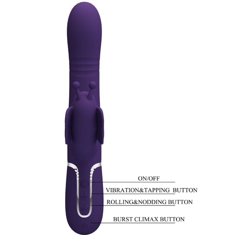 Pretty Love Multifunction Rabbit Vibrator 4 en 1 Butterfly Purple