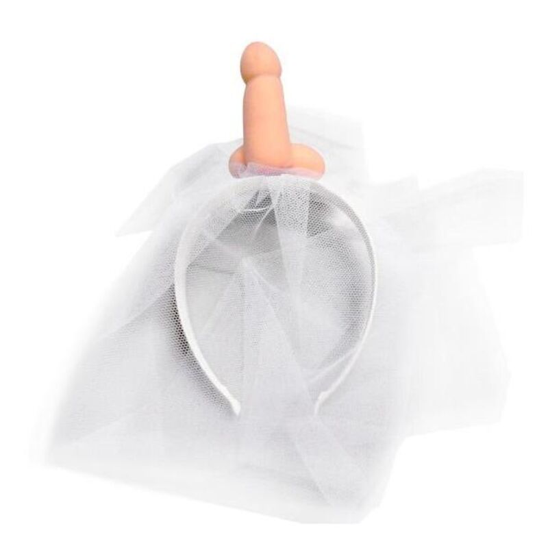 White Bridal Veil with Penis - Diablo Picante