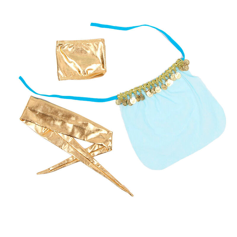 Conjunto Lencería India Style Azul con Lentejuelas Doradas - Subblime S/M