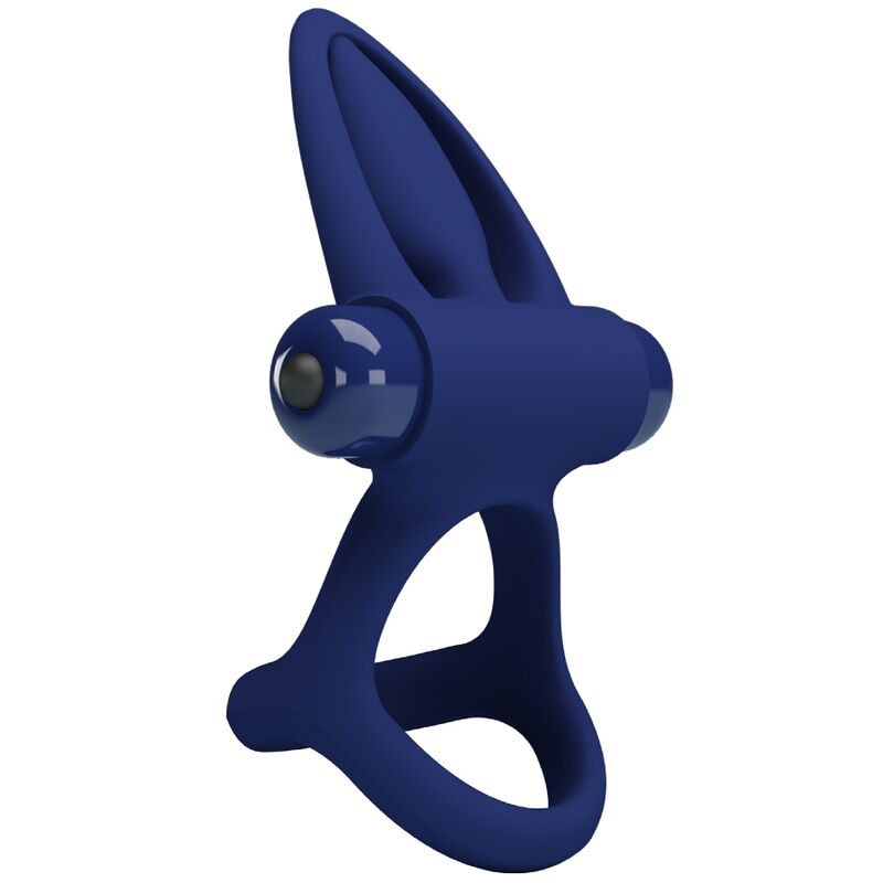 Pretty Love Mat Double Ring with Vibration & Stimulator Blue
