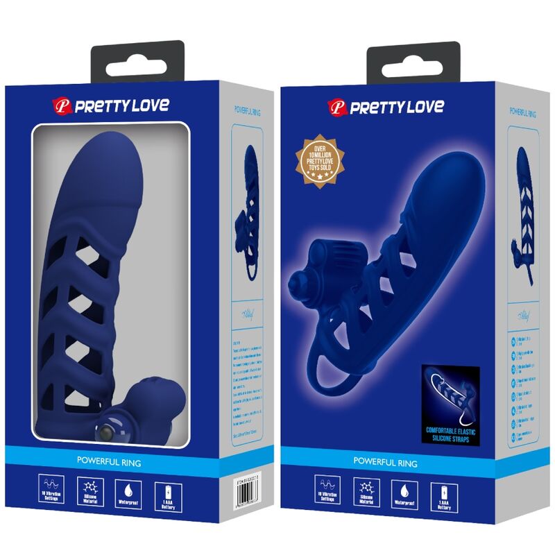 Pretty Love Altaf Vibrator Ring - Anillo Vibrador de Silicona Azul