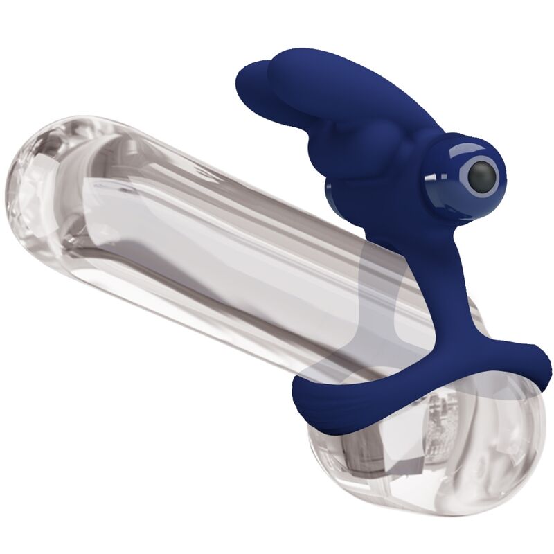 Pretty Love Francisco Double Vibrating Ring Rabbit Blue