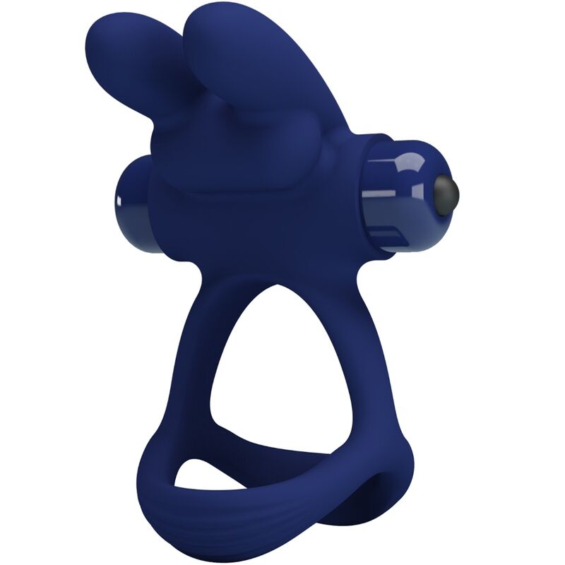 Pretty Love Francisco Double Vibrating Ring Rabbit Blue