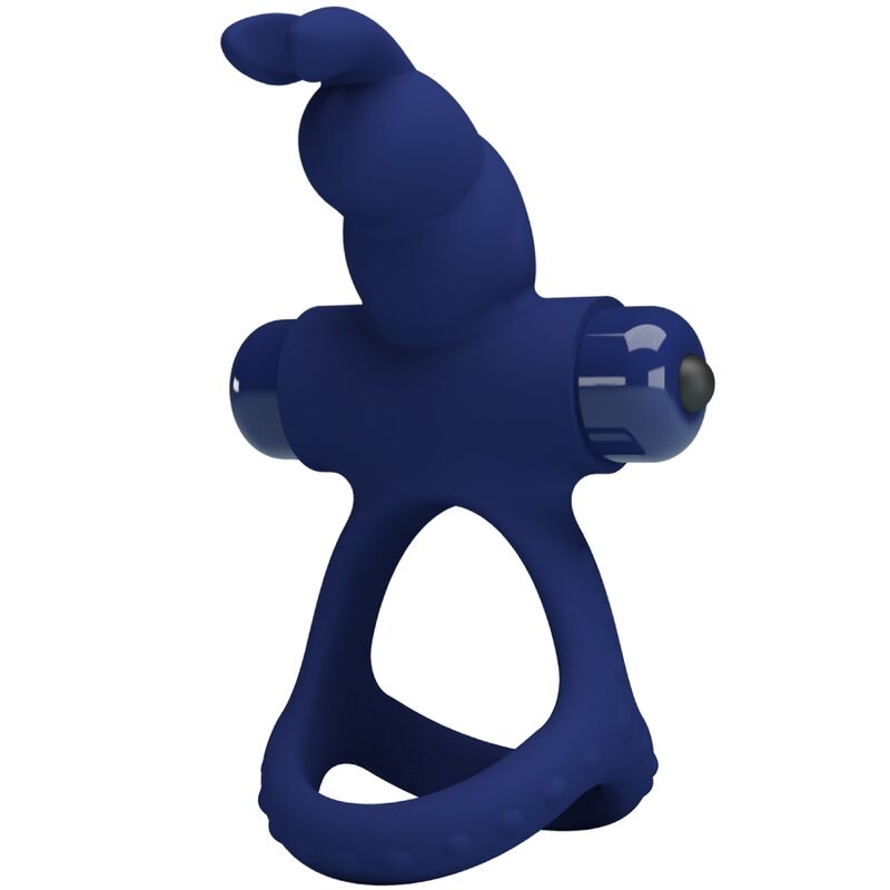 Pretty Love Luchito Double Vibrating Ring Rabbit Blue