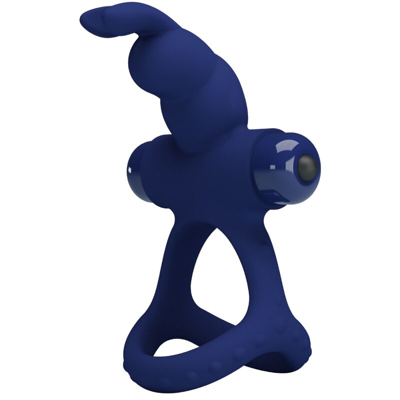 Pretty Love Luchito Double Vibrating Ring Rabbit Blue
