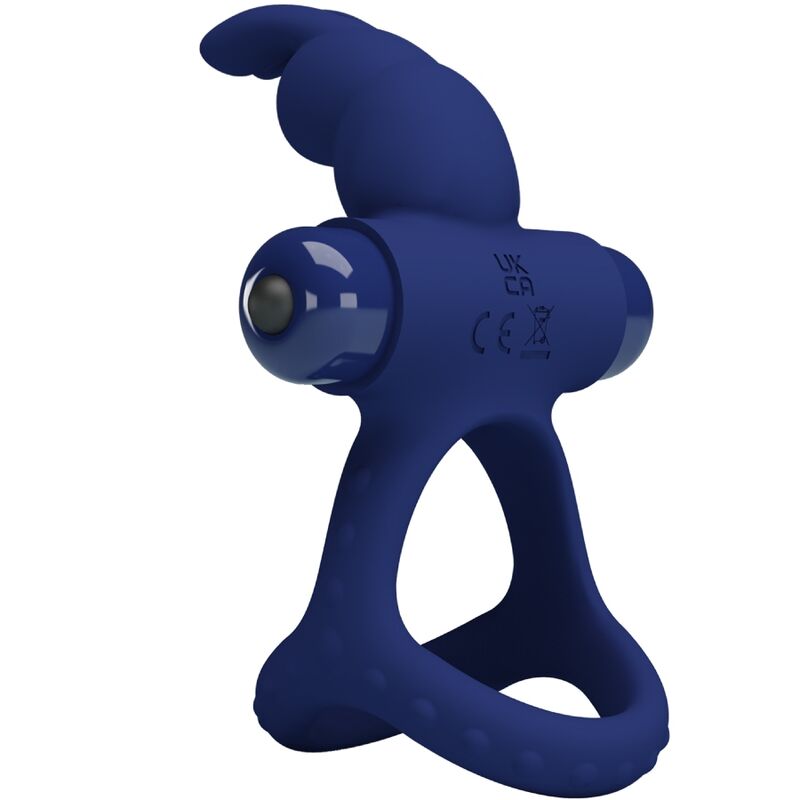 Pretty Love Luchito Double Vibrating Ring Rabbit Blue