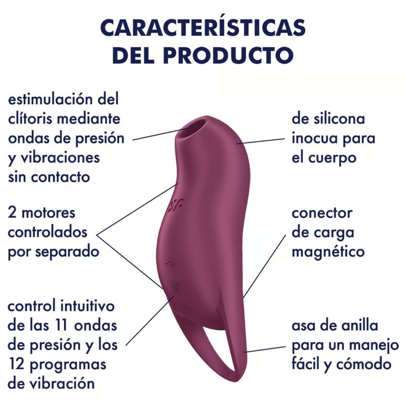 Satisfyer Pocket Pro 1 Estimulador de Clítoris Granate