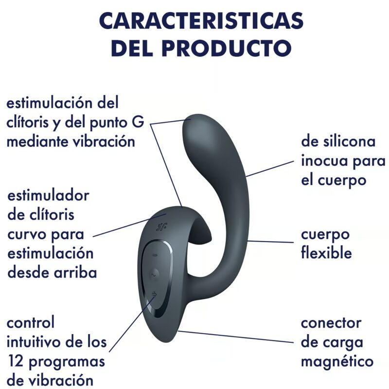 Satisfyer G for Goddess 1 Rabbit Vibrator Gris Oscuro