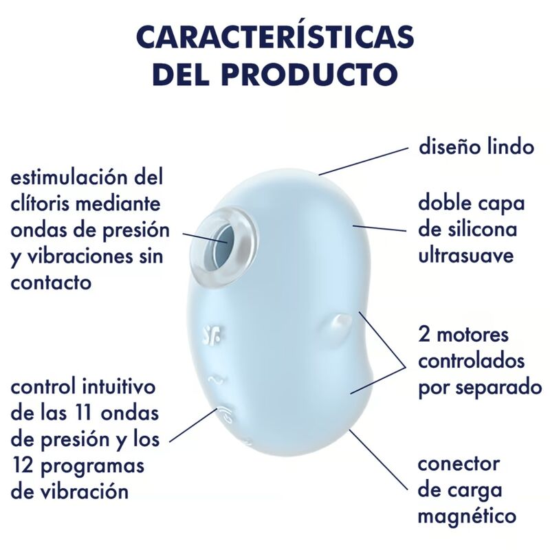 Satisfyer Cutie Ghost Lay-On Vibrator Azul Claro