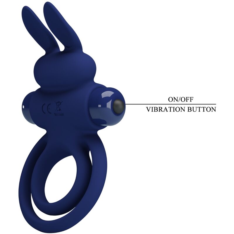 Pretty Love Darey Double Vibrating Ring Rabbit Blue
