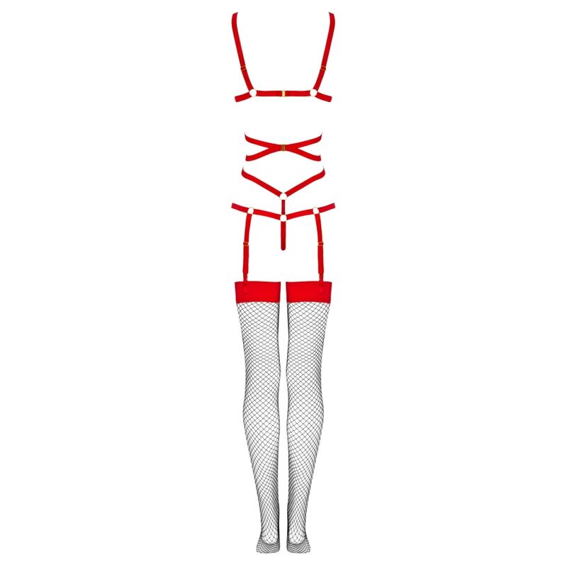 Livco Corsetti Thiara - Conjunto Body + Medias Rojo S/M