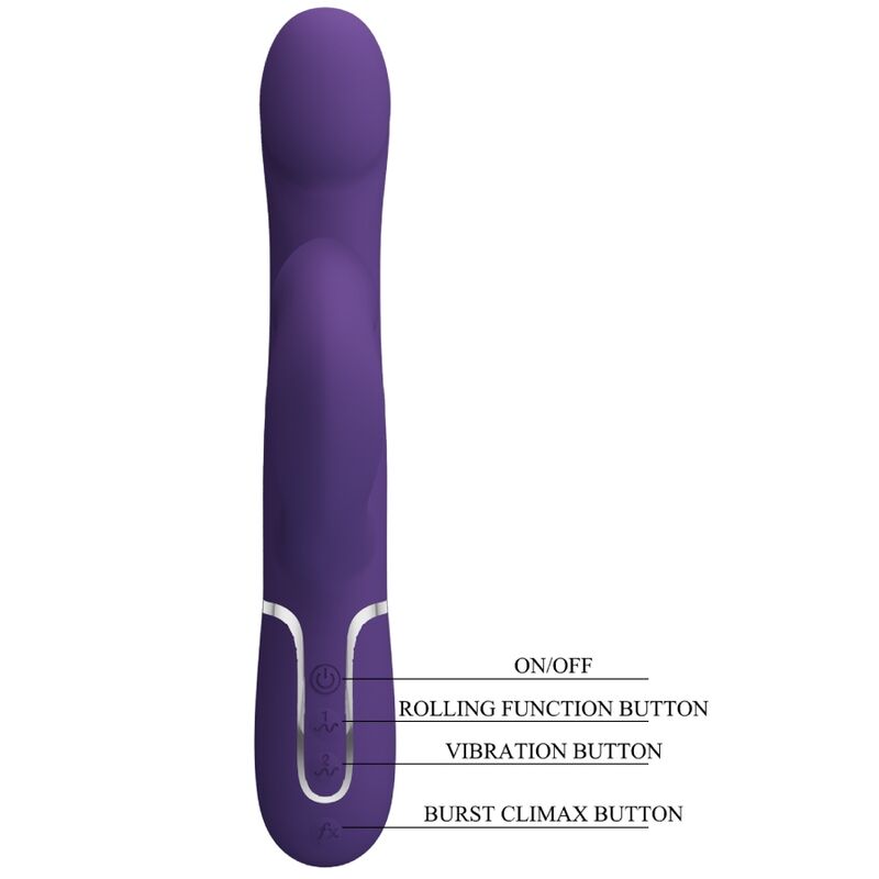 Pretty Love Zalin Rabbit Vibrator Pearls 4 en 1 Púrpura
