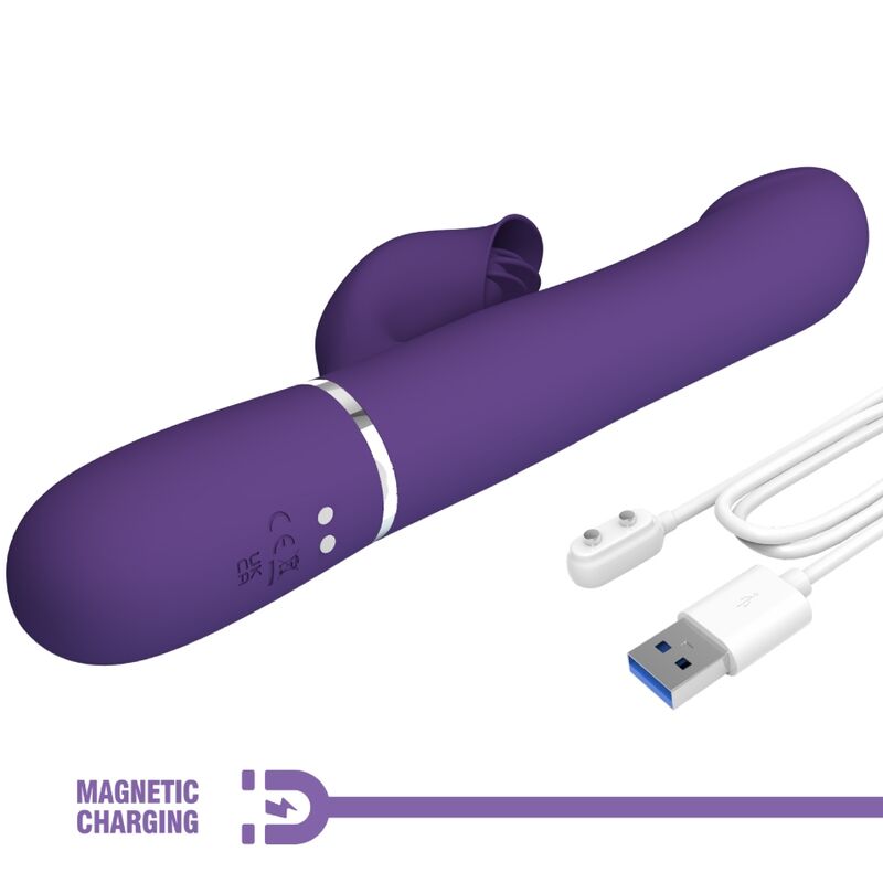 Pretty Love Zalin Rabbit Vibrator Pearls 4 en 1 Púrpura
