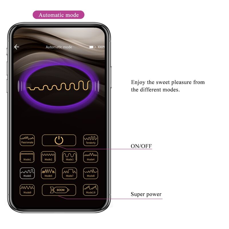 Pretty Love Hector Electroshock Vibrator con App - Violeta