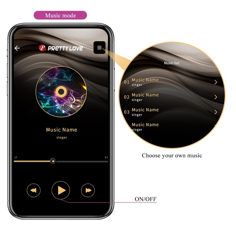 Pretty Love Hector Electroshock Vibrator con App - Violeta
