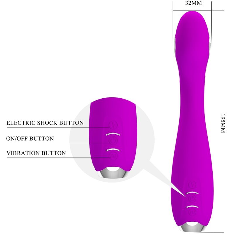 Pretty Love Hector Electroshock Vibrator con App - Violeta