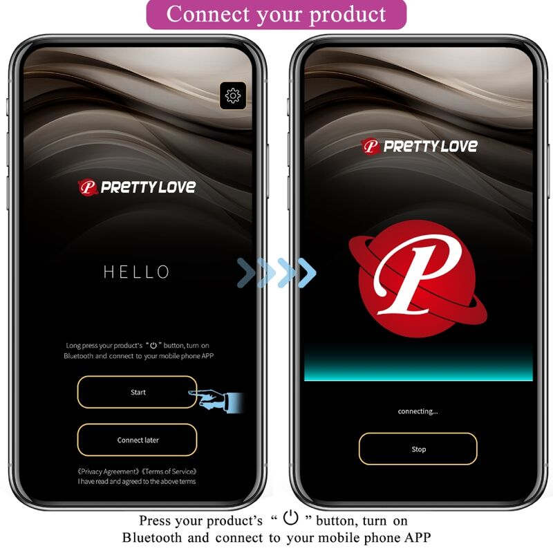Pretty Love Hector Electroshock Vibrator con App - Violeta
