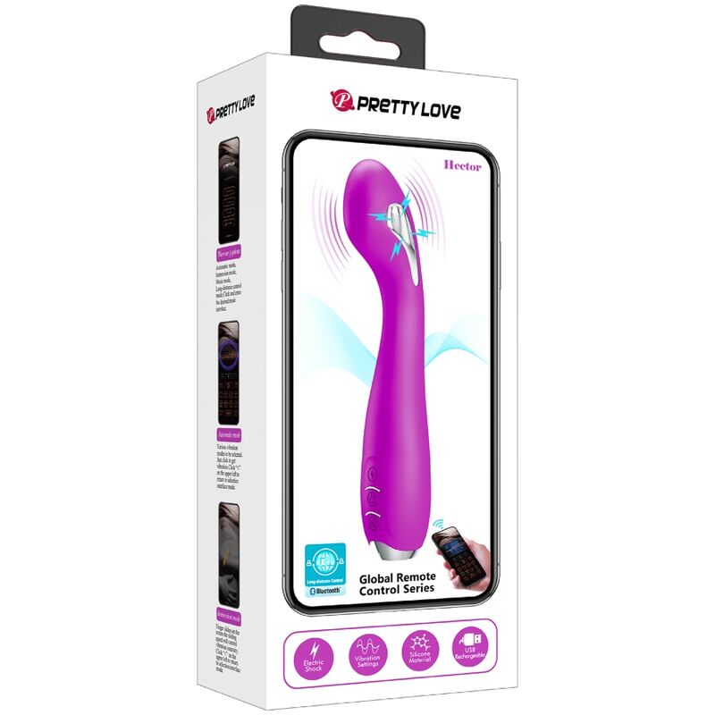 Pretty Love Hector Electroshock Vibrator con App - Violeta