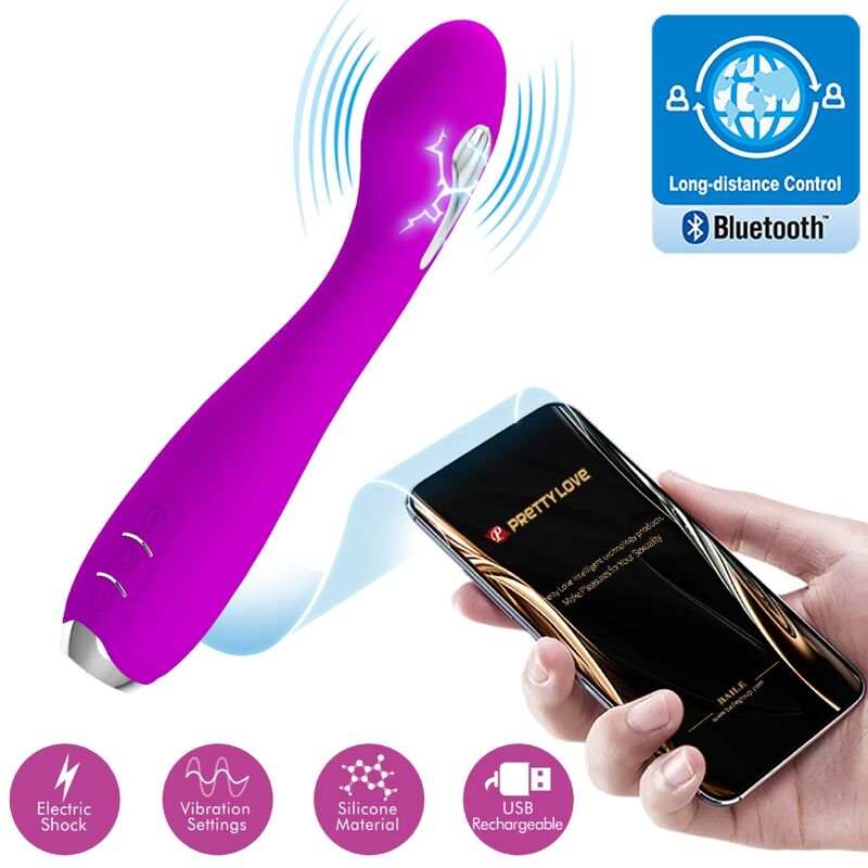Pretty Love Hector Electroshock Vibrator con App - Violeta