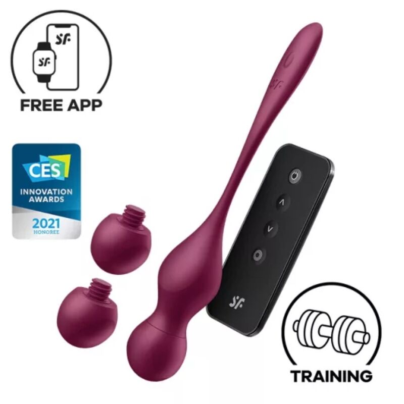 Satisfyer Love Birds Vary Vibrating Balls - App Control Wine Red