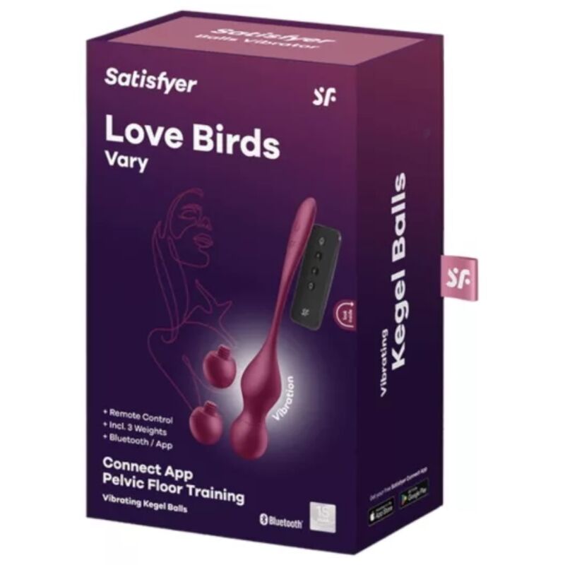 Satisfyer Love Birds Vary Vibrating Balls - App Control Wine Red